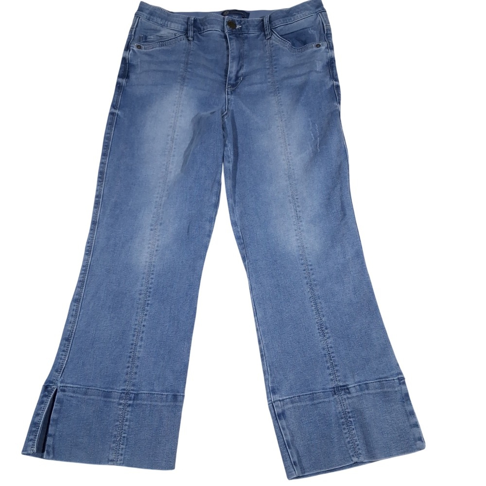 Democracy Ab solution Light Wash High Rise Long Capri Jeans 14P Blue Cropped